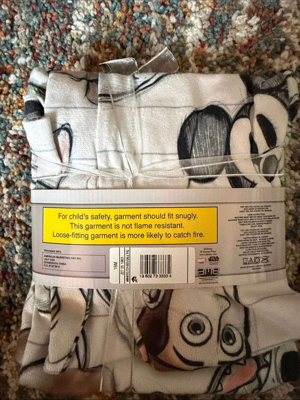 Disney Mickey Mouse 2-Piece Pajama Set for Kids - White, Teal & Yellow